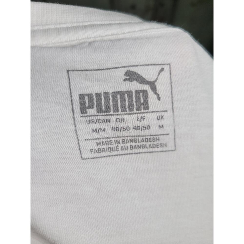 Puma Men's TShirt White Black Short Sleeve Medium - Picture 7 of 7